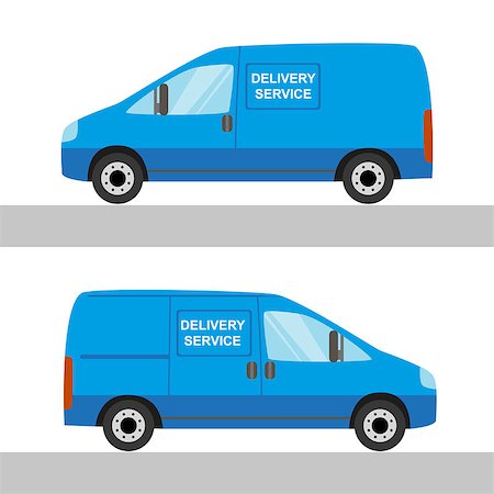 simsearch:400-04217518,k - Blue delivery van isolated view from two sides on white Foto de stock - Royalty-Free Super Valor e Assinatura, Número: 400-07661948