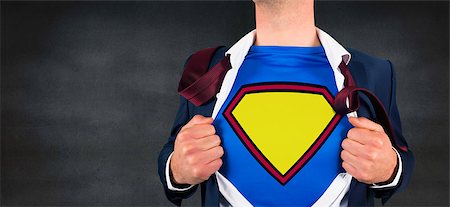 person opening shirt - Composite image of businessman opening shirt in superhero style against black wall Stock Photo - Budget Royalty-Free & Subscription, Code: 400-07663967