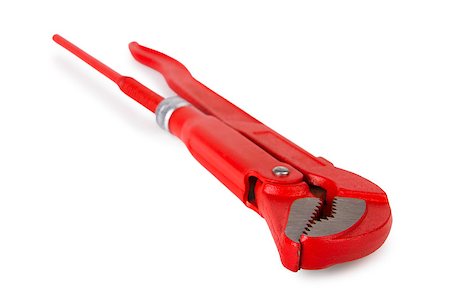 simsearch:400-08734195,k - Adjustable pipe wrench, isolated on a white background Foto de stock - Royalty-Free Super Valor e Assinatura, Número: 400-07675024