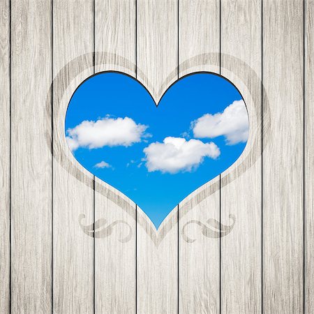 simsearch:400-06554714,k - An image of a beautiful wooden heart clouds Stock Photo - Budget Royalty-Free & Subscription, Code: 400-07675034