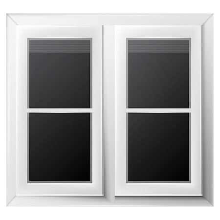 Window with white frame and dark space behind. Isolated vector illustration. Stock Photo - Budget Royalty-Free & Subscription, Code: 400-07675123