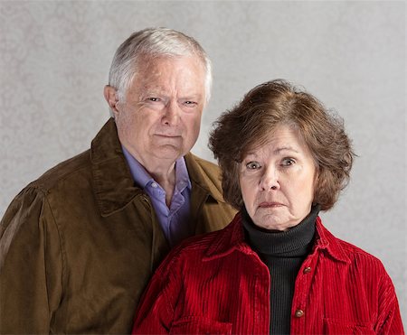 elderly couple concern - Pair of serious senior adults in jackets Stock Photo - Budget Royalty-Free & Subscription, Code: 400-07675220
