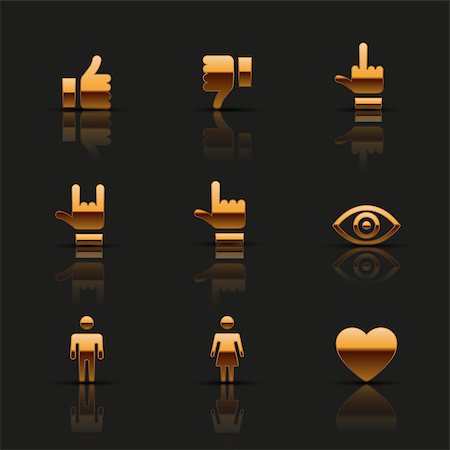 simsearch:400-07675541,k - Golden social icons set. Vector illustration. Stock Photo - Budget Royalty-Free & Subscription, Code: 400-07675541