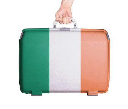 family ireland - Used plastic suitcase with stains and scratches, printed with flag, Ireland Stock Photo - Budget Royalty-Free & Subscription, Code: 400-07675735