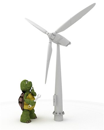 simsearch:400-05384268,k - 3D render of a tortoise with wind turbine Photographie de stock - Aubaine LD & Abonnement, Code: 400-07675829