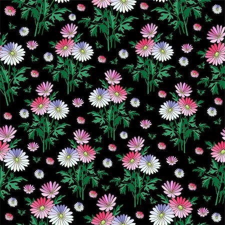 simsearch:400-06093261,k - Illustration of seamless floral background in pink, blue and green colors Fotografie stock - Microstock e Abbonamento, Codice: 400-07675896