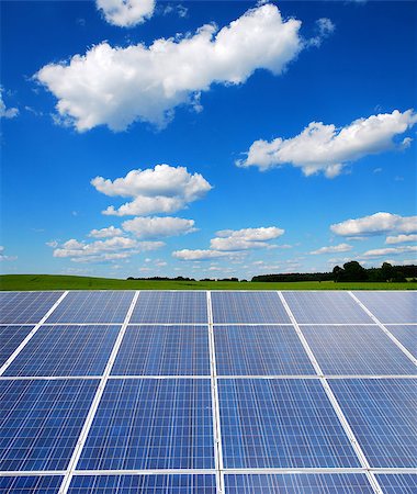 solar panels business - solar power plant under a blue sky, panels producing clean green electricity Stock Photo - Budget Royalty-Free & Subscription, Code: 400-07676095