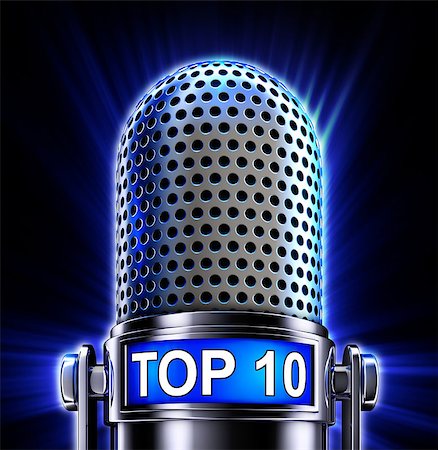 simsearch:400-03933791,k - microphone with a top 10 icon Stock Photo - Budget Royalty-Free & Subscription, Code: 400-07676100