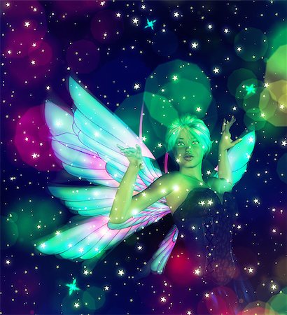 diadème - Abstract illustration with fairy and glowing stars background. Stock Photo - Budget Royalty-Free & Subscription, Code: 400-07676234