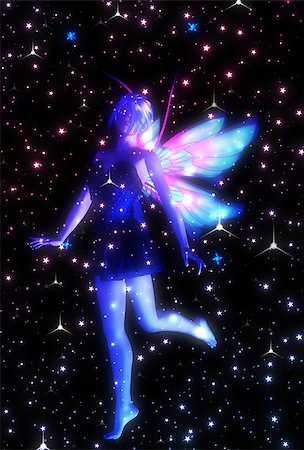 fairyland - Abstract illustration with fairy and glowing stars background. Stock Photo - Budget Royalty-Free & Subscription, Code: 400-07676235
