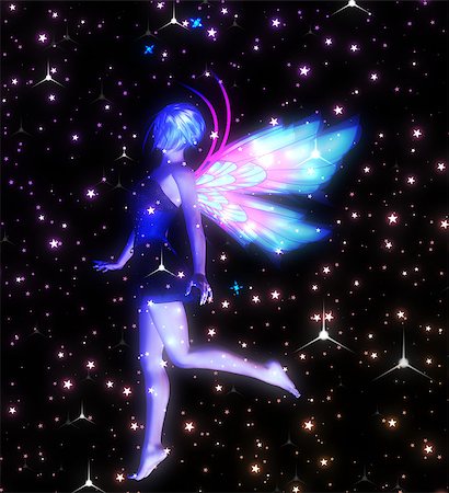 fairyland - Abstract illustration with fairy and glowing stars background. Stock Photo - Budget Royalty-Free & Subscription, Code: 400-07676236