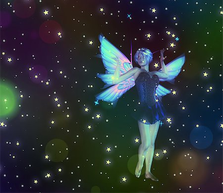 fairyland - Abstract illustration with fairy and glowing stars background. Stock Photo - Budget Royalty-Free & Subscription, Code: 400-07676238