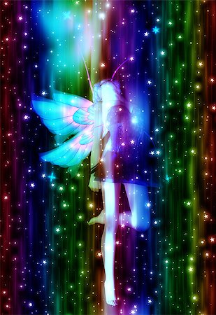 fairyland - Abstract illustration with fairy and glowing stars background. Stock Photo - Budget Royalty-Free & Subscription, Code: 400-07676239