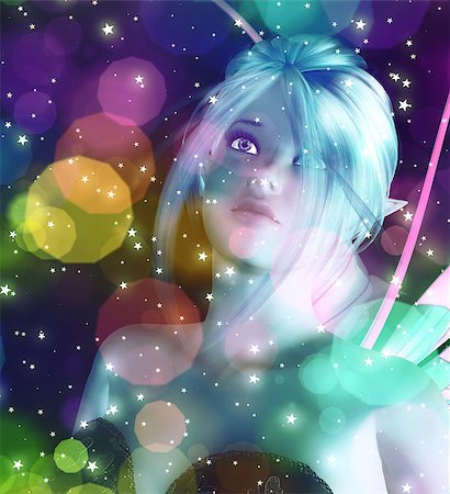 fairyland - Abstract illustration with fairy and glowing stars background. Stock Photo - Budget Royalty-Free & Subscription, Code: 400-07676232