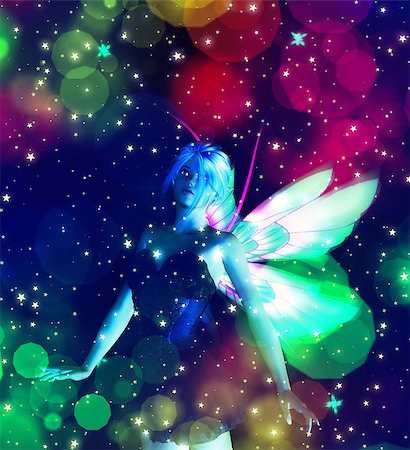 fairyland - Abstract illustration with fairy and glowing stars background. Stock Photo - Budget Royalty-Free & Subscription, Code: 400-07676233