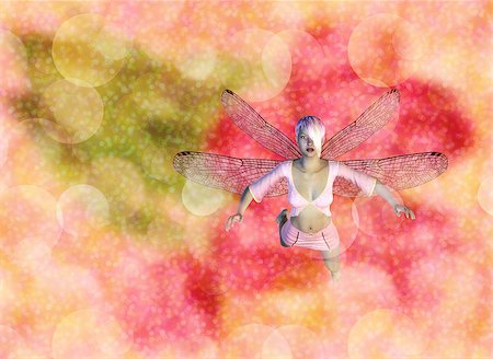 simsearch:400-08134666,k - Fantasy fairy on colorful background with bokeh light effect. Fotografie stock - Microstock e Abbonamento, Codice: 400-07676242