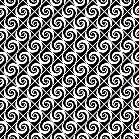 simsearch:400-07631184,k - Design seamless monochrome spiral movement decorative pattern. Abstract whirl background. Vector art Stockbilder - Microstock & Abonnement, Bildnummer: 400-07676334