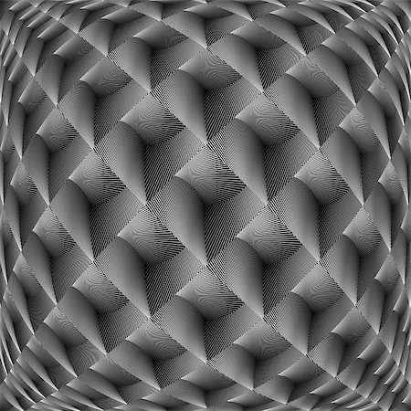 simsearch:400-07631338,k - Design monochrome warped grid diamond pattern. Abstract volume textured background. Vector art Stockbilder - Microstock & Abonnement, Bildnummer: 400-07676395