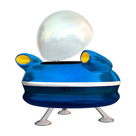 simsearch:400-06091348,k - 3D digital render of an alien spaceship isolated on white background Photographie de stock - Aubaine LD & Abonnement, Code: 400-07676453