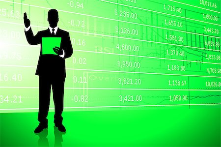 simsearch:628-05817598,k - Businessman on Stock Market Background Original Illustration Stockbilder - Microstock & Abonnement, Bildnummer: 400-07676559