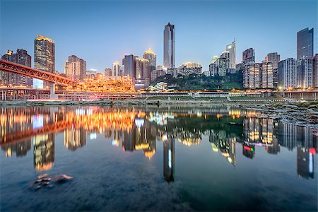 Chongqing, China across the Jialing River. Photographie de stock - Aubaine LD & Abonnement, Code: 400-07676569
