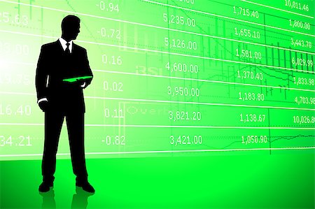 simsearch:628-05817598,k - Businessman on Stock Market Background Original Illustration Stockbilder - Microstock & Abonnement, Bildnummer: 400-07676560