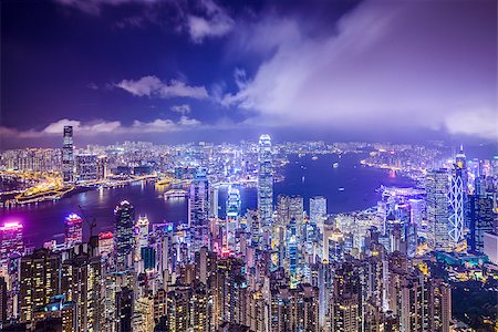 sepavo (artist) - Hong Kong, China city skyline from Victoria Peak. Stock Photo - Budget Royalty-Free & Subscription, Code: 400-07676606