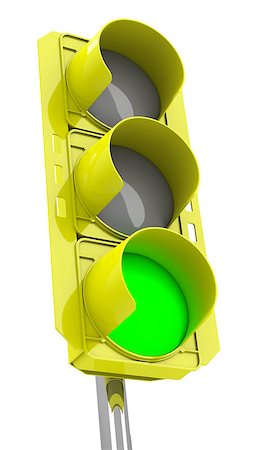 feu vert - 3d generated picture of a yellow traffic light Photographie de stock - Aubaine LD & Abonnement, Code: 400-07676919