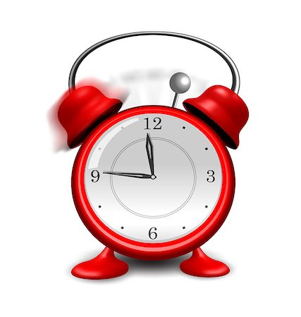 simsearch:700-05974049,k - Illustration red alarm clock close up, isolated on white background - vector Stock Photo - Budget Royalty-Free & Subscription, Code: 400-07676969