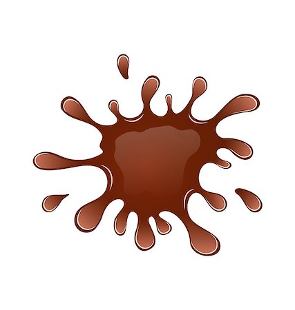 dripping coffee - Illustration splashed hot liquid chocolate, isolated on white background - vector Stock Photo - Budget Royalty-Free & Subscription, Code: 400-07676993