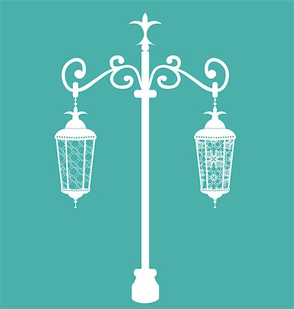 fausser - Illustration vintage forging ornate streetlamps isolated - vector Photographie de stock - Aubaine LD & Abonnement, Code: 400-07677035