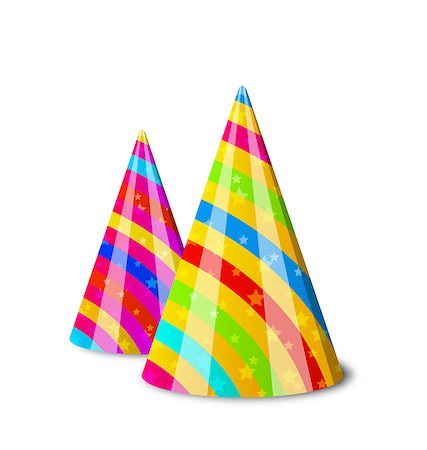 Illustration colorful party hats for your holiday, isolated on white background - vector Stock Photo - Budget Royalty-Free & Subscription, Code: 400-07677044