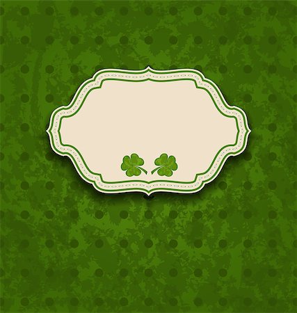 Illustration holiday card with clovers for St. Patrick's Day - vector Stock Photo - Budget Royalty-Free & Subscription, Code: 400-07677047