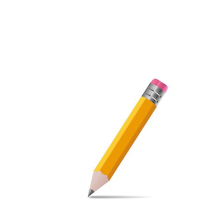 simsearch:400-06388011,k - Illustration sharpened wooden pencil with shadow, on white background - vector Stock Photo - Budget Royalty-Free & Subscription, Code: 400-07677050