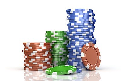 simsearch:400-04003790,k - stacks colorful poker chips isolated over white background Stockbilder - Microstock & Abonnement, Bildnummer: 400-07677306
