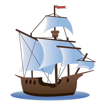 simsearch:400-05358643,k - Caravel. Sailing ship Foto de stock - Super Valor sin royalties y Suscripción, Código: 400-07677360