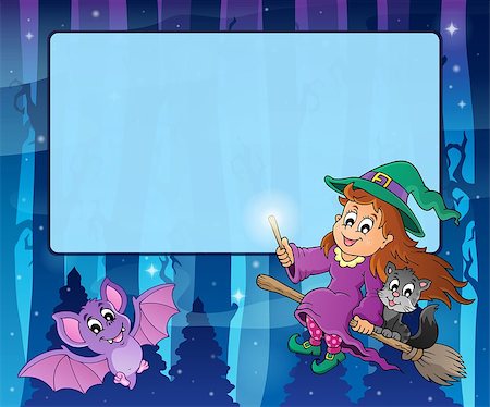 simsearch:400-04620860,k - Mysterious forest Halloween frame 1 - eps10 vector illustration. Stock Photo - Budget Royalty-Free & Subscription, Code: 400-07677715