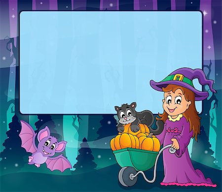 simsearch:400-04133143,k - Mysterious forest Halloween frame 3 - eps10 vector illustration. Stock Photo - Budget Royalty-Free & Subscription, Code: 400-07677717