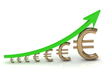 simsearch:400-06952963,k - Illustration of the growth of the euro with a green arrow on white background Stock Photo - Budget Royalty-Free & Subscription, Code: 400-07677914