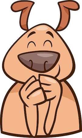 simsearch:400-07749919,k - Cartoon Illustration of Funny Dog Expressing Cheerful Mood or Emotion Foto de stock - Super Valor sin royalties y Suscripción, Código: 400-07677998