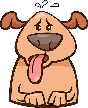 simsearch:400-07754645,k - Cartoon Illustration of Funny Dog Breathing because of Heat Stock Photo - Budget Royalty-Free & Subscription, Code: 400-07678004