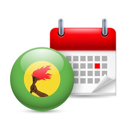 Calendar and round flag icon. National holiday in Zaire Stockbilder - Microstock & Abonnement, Bildnummer: 400-07678215