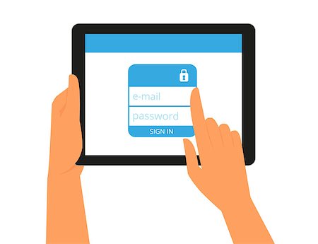 security screen - Logging into the account on tablet pc. Contains EPS10 and high-resolution JPEG Stock Photo - Budget Royalty-Free & Subscription, Code: 400-07678258