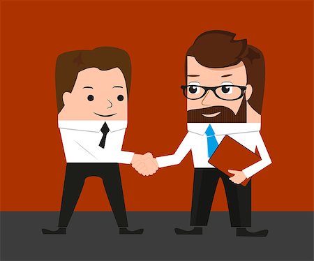 Lucky businessman is shaking hands with a colleague. Conceptual illustration. Contains EPS10 and high-resolution JPEG Stock Photo - Budget Royalty-Free & Subscription, Code: 400-07678271