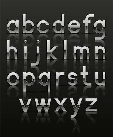 simsearch:400-07675541,k - Decorative silver alphabet. Vector illustration. Stock Photo - Budget Royalty-Free & Subscription, Code: 400-07678374