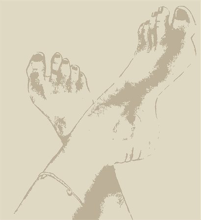 Two female feet on a beige background Photographie de stock - Aubaine LD & Abonnement, Code: 400-07678382