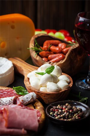 simsearch:400-06082979,k - Antipasto and catering platter with different meat and cheese products Photographie de stock - Aubaine LD & Abonnement, Code: 400-07678622