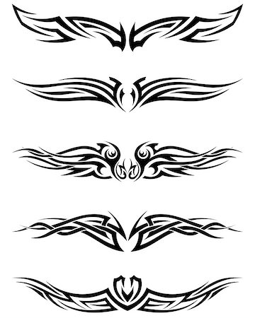 simsearch:400-04391001,k - Set tribal tattoos. EPS 10 vector illustration without transparency. Foto de stock - Super Valor sin royalties y Suscripción, Código: 400-07678774