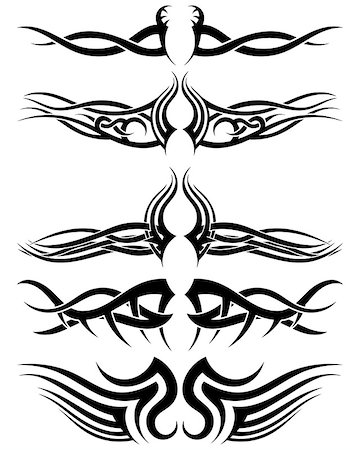 simsearch:400-04391001,k - Set tribal tattoos. EPS 10 vector illustration without transparency. Foto de stock - Royalty-Free Super Valor e Assinatura, Número: 400-07678770