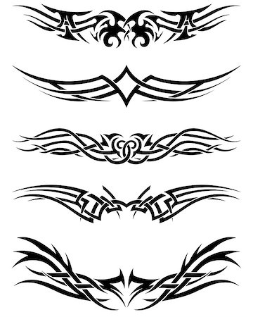 simsearch:400-04391001,k - Set tribal tattoos. EPS 10 vector illustration without transparency. Foto de stock - Royalty-Free Super Valor e Assinatura, Número: 400-07678773